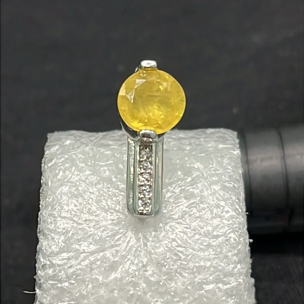1 Ct Genuine Sapphires 14KGP Earrings - Picture 2 of 4
